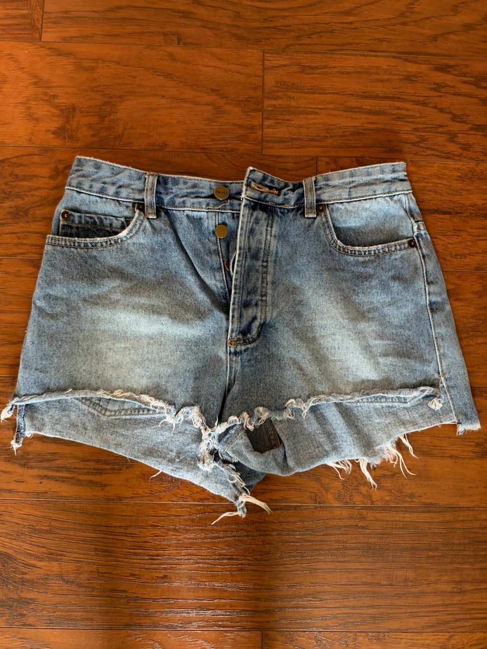 Muse Light Blue Distressed Denim Cutoff Shorts